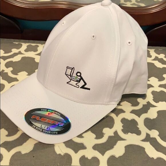 NIP Rowdy Ralphy Ball Cap w/ puking guy White L/XL - Picture 4 of 7